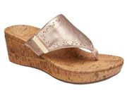 NEW Vionic Anitra Rose Gold Metallic Platform Wedge Sandals