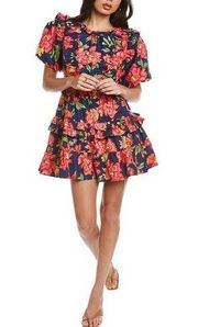 Ciara Floral Puff Sleeve Mini Dress L