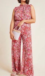 Red Floral Jumpsuit 