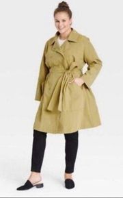 Ava & Viv Light Green Trench Water Resistant Belted Coat Women’s Plus Size 4X