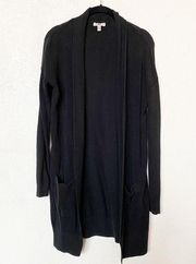 bp. Knit Black Longline Open Cardigan Black Size Small