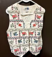 Vintage Floral Vest 80s 90s