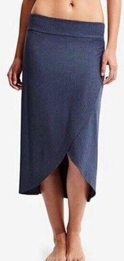 Athleta Ribbon Wrap Front Long Stretch Midi Skirt