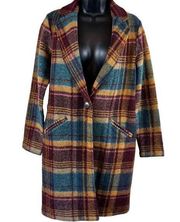 Rachel Zoe Felted Wool Blend Plaid Coat