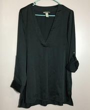 H&M tabbed roll sleeve blouse