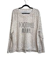 Football Mama Cream & White Leopard Print Sweatshirt