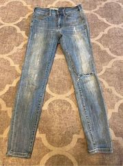 Pilcro and the letterpress denim skinny jeans size 26 distressed