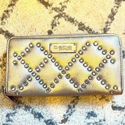 Bebe All Over Stud Zip Around Wallet