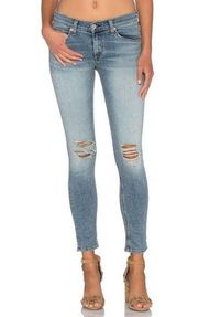 Rag & Bone Mid Rise Capri Distressing Light Murray Wash 23