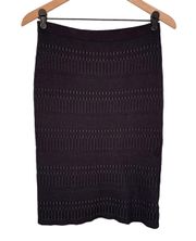 Cotton Blend Knit Skirt Knee Length MidiStraight Pencil Solid Office