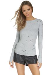 Micheal Lauren Tee Women’s XS Black Mathis Long Sleeve Fitted Top W- Thumbhole