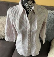 APOSTROPHE STRETCH Button Down Shirt Size S (6-8)