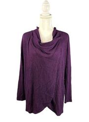 Chicos Zenergy Womens Size 0 US 4 S Convertible Waffle Cardigan Sweater Purple