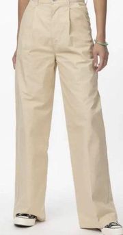 NEW Levi's Premium Pleated High Loose Pants Beige Tan Women’s 30x32 Khaki Wide