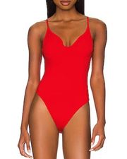 NWT Good American Showoff Underwire One-Piece Swimsuit in Bright Poppy