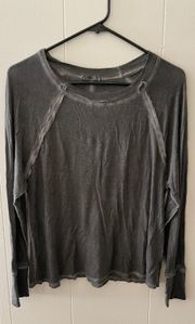 Zenana Gray Long Sleeve Shirt