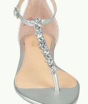 Badgley Mischka Metallic and rhinestone sandals silver 7.5