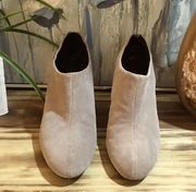Naturalizer Grey Leather/Suede Wedge Heel Booties