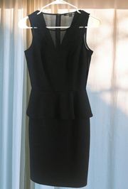 Gianni-Bini Black Cocktail Dress W/ Peplum Waist Sz 0 NWT