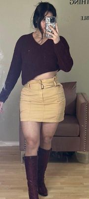 Mustard Denim Skirt