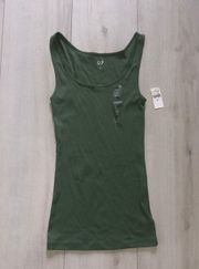 Ribbed Olive Green Tank Top