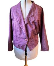 Vintage Forenza 80’s Purple Striped Cotton Blend Blazer Jacket Size Med