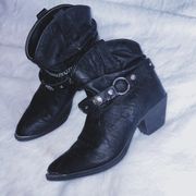 Dingo Women's Black Slouch Western Booties Size 8.5