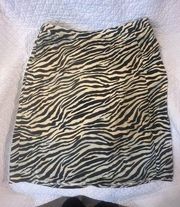 SINCERELY JULES WOMEN’S BLACK GOLD ZEBRA PATTERN SKIRT Sz. MEDIUM NEW