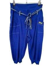 Zumba Cobalt Blue Athletic Lightweight Capri Sweatpants With Belt