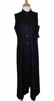 Harve Benard By Benard Holtzman Black Button down Wool Tunic Dress Size 4