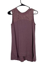 Simply Vera Vera Wang Mauve Tank with Jewell Accents