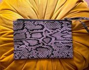 faux snakeskin wristlet