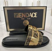 X Versace Fendace Mesh Pool Slide