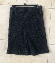 Burberry Tweed Pencil Skirt with Sequins & Zipper