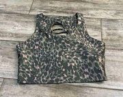 Good American Animal Print Long Line Tank Top Size 2/Medium