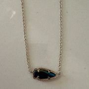 Kendra Scott Skylie Black Iridescent and Gold Chain Necklace