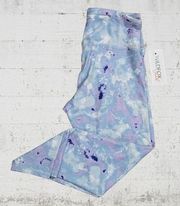 Wildfox Blue Spill Tie Dye High-Waisted Women's 7/8 Active Leggings Size XL