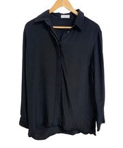 Aritzia Babaton Academy silk button up blouse in black size Small #92287 $148