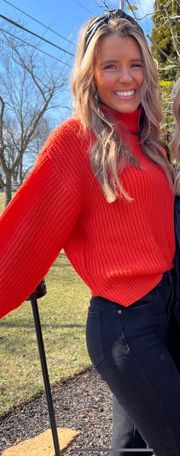 Orange Turtleneck Sweater 