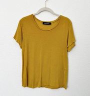 [Reformation] Mustard Yellow Short Sleeve Scoop Neck T-Shirt Size Small S