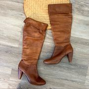 Gentle souls brown leather slouchy boots