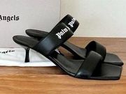 NEW  logo band sandal black leather size 39 / US 8.5-9