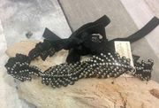 Amrita Singh Black Gunmetal Leaf Beaded Lace Choker