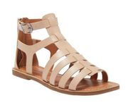 NEW Lucky Brand Barra Gladiator Flat Sandal Dusty Sand Faux Leather Size 8.5