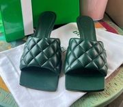 FINAL SALE💚BOTTEGA VENETA pibe green padded sandals 🌸