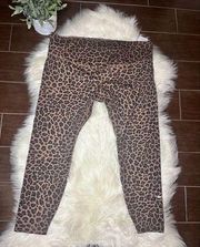 Nike  dri fit leopard mid rise long leggings sz 2X