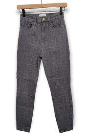 Frame Ali High Rise Cigarette Jeans Size 25 Pockets Denim Washed Grey Plaid