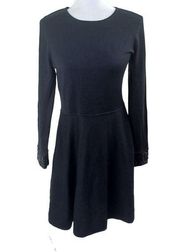 Jason Wu Sweater Dress Sequin Cuff Long Sleeve Black Party Medium