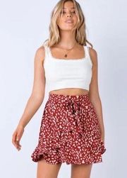 Princess Polly ✨ Polly Red Ruffle Tie-Front Leopard Print Skirt✨