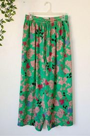 Misa Los Angeles Floral Wide Leg Capri Pant Sz S